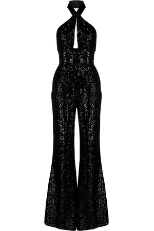 Elie saab Sequin-embellished halterneck jumpsuit
