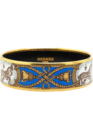 Hermès 20th Century Wide Grand Apparat Enamel Bangle costume bracelet