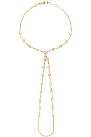 JACQUIE AICHE 14kt yellow 25 Double Stem diamond ankle bracelet