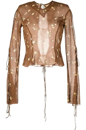 KNWLS Floral-print silk blouse