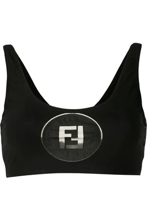 Fendi 1990s sheer logo bikini top