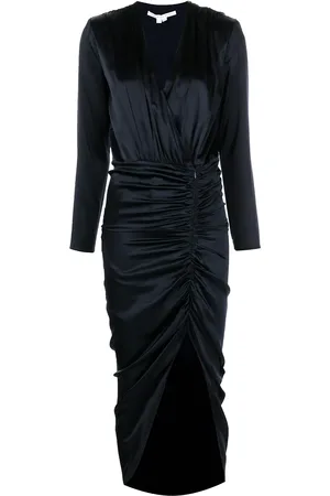 VERONICA BEARD Cameri ruched long-sleeve midi dress