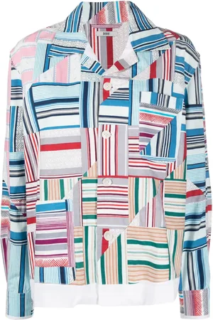 BODE Patchwork long-sleeve oxford shirt