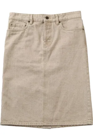 Miu Miu Logo-embroidered denim skirt