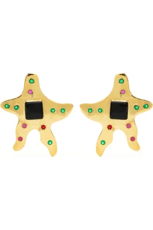 Liya Star-shaped brass earrings