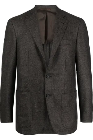 CANALI Single-breasted wool blazer