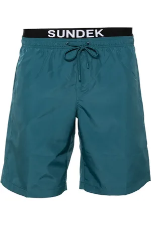 Sundek Logo-patch layered swim shorts
