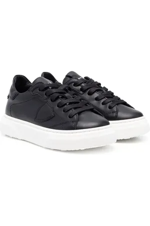Philippe model TEEN logo-patch leather sneakers
