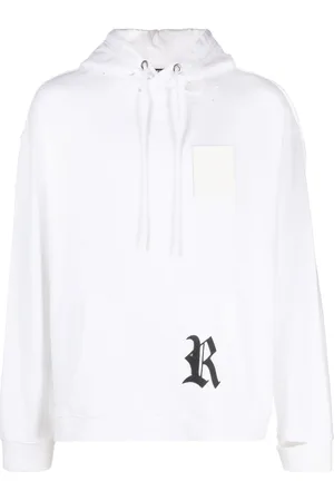 RAF SIMONS Logo patch ripped hoodie