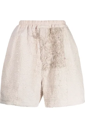 BY WALID Embroidered-patchwork bermuda shorts