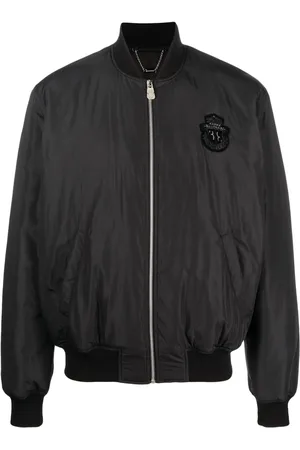 BILLIONAIRE Logo-patch bomber jacket