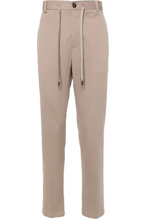 Circolo Drawstring-waist piqué chino trousers
