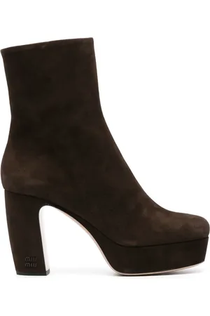 Miu Miu 95mm suede ankle boots