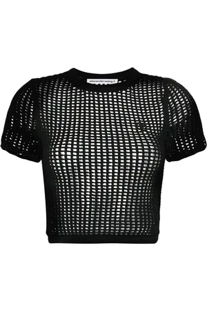 Alexander Wang Open-knit cropped top