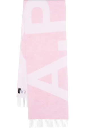 A.P.C. Intarsia-knit logo scarf