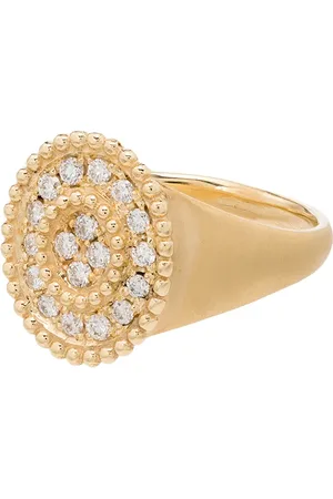 KIMAI 18kt yellow pavé diamond signet ring