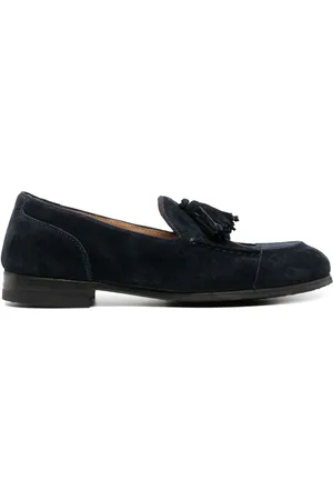 ALBERTO FASCIANI Tassel-embellished suede loafers