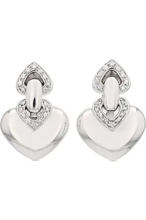 Bvlgari 1990s 18kt white gold Cuore diamond earrings