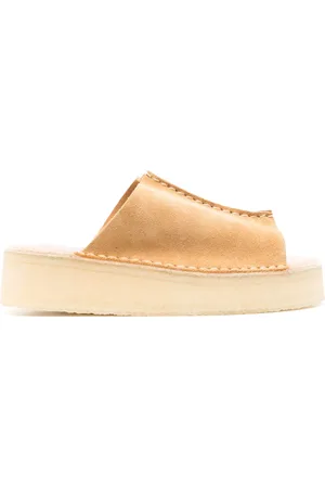 Clarks Suede wedge slides