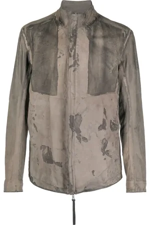 11 BY BORIS BIDJAN SABERI Reversible high-neck leather jacket