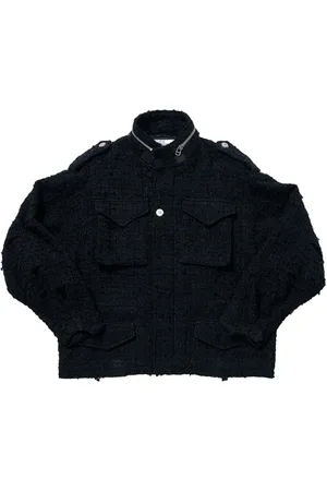 DOUBLET Raw-cut tweed military jacket