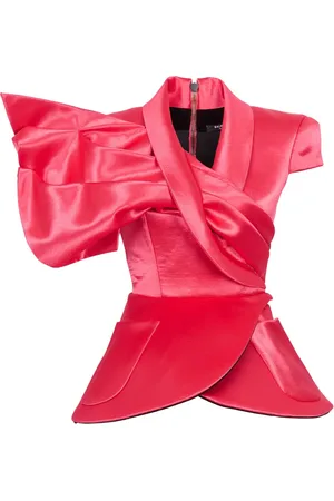 Balmain Satin peplum blouse