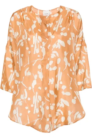 ALYSI Abstract-print silk blouse