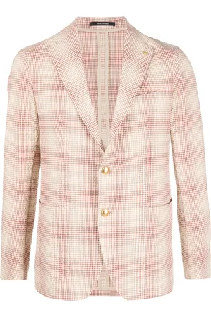 TAGLIATORE Check-pattern seersucker blazer