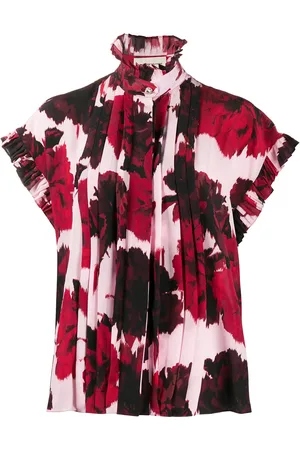 ALEXANDRE VAUTHIER Floral print ruffle neck shirt