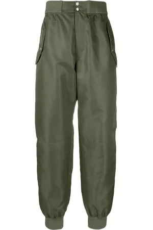 Alexander McQueen Engraved-logo gabardine-weave trousers