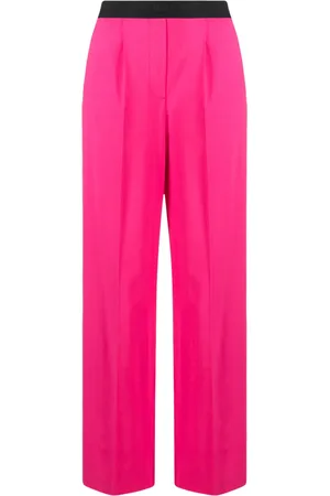 Msgm Logo-waistband wide-leg trousers