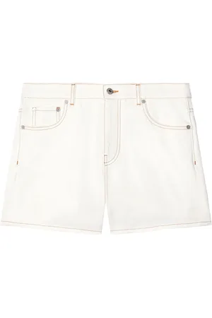 OFF-WHITE Contrast-stitching denim shorts