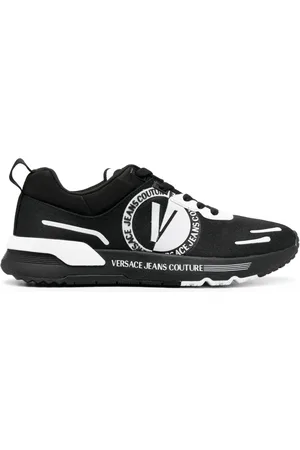 VERSACE Logo-embossed lace-up sneakers