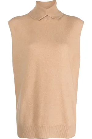 VANISÉ Roll-neck sleeveless cashmere top
