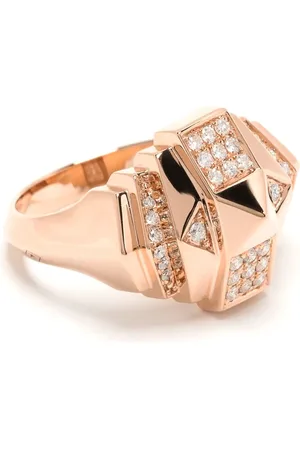 Statement 18kt rose Mini Rockaway Pyramid diamond ring