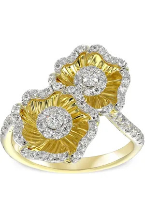 Marchesa Notte 18kt yellow Halo Flower diamond ring