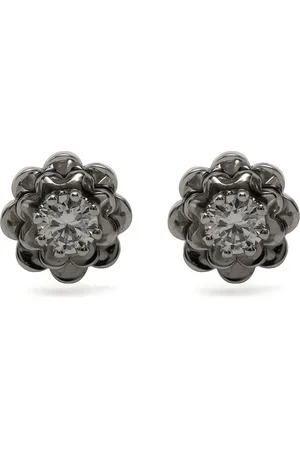 Cadar 18kt white gold Trio diamond stud earrings