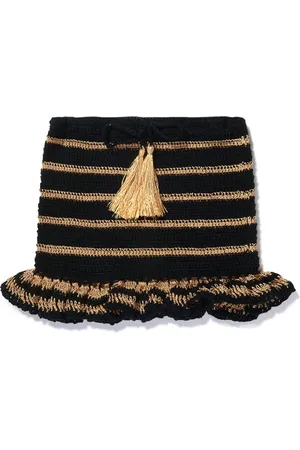 Nessi Byrd Yulia striped crochet cotton skirt
