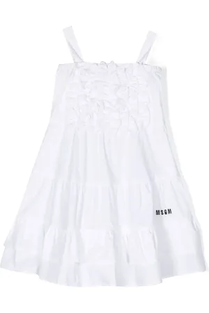 Msgm Ruffled-detail cotton dress