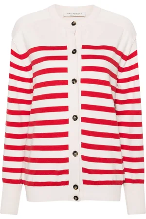 Serafini Logo-embroidered striped cardigan