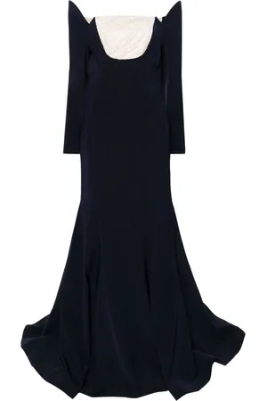 Bazza Alzouman Off-shoulder satin fishtail gown