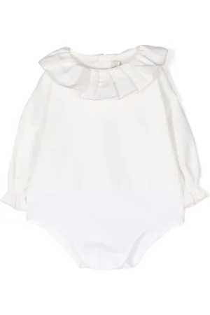 LA STUPENDERIA Polka-dot ruffle-collar cotton body