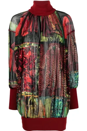 Jean Paul Gaultier 2000s graphic-print roll-neck blouse