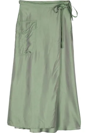 Aspesi Metallic wrap midi skirt