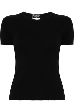 CHANEL 1997 ribbed-knit cotton T-shirt