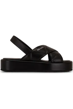 Prada Quilted leather slingback sandals