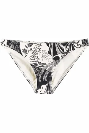 Tory Burch Botanical-print slip-on bikini briefs