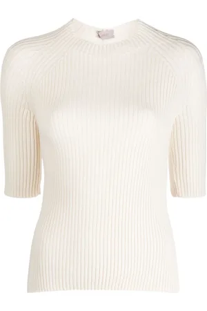 MRZ Three-quarter sleeve ribbed knitted top