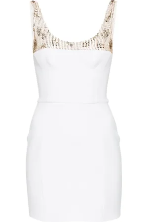 Elisabetta Franchi Beaded crepe mini dress