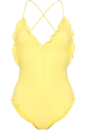 ULLA JOHNSON Ruffle-detailing V-neck swimsuit